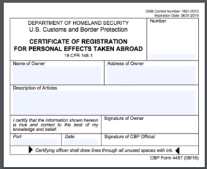 Certificate of registration
