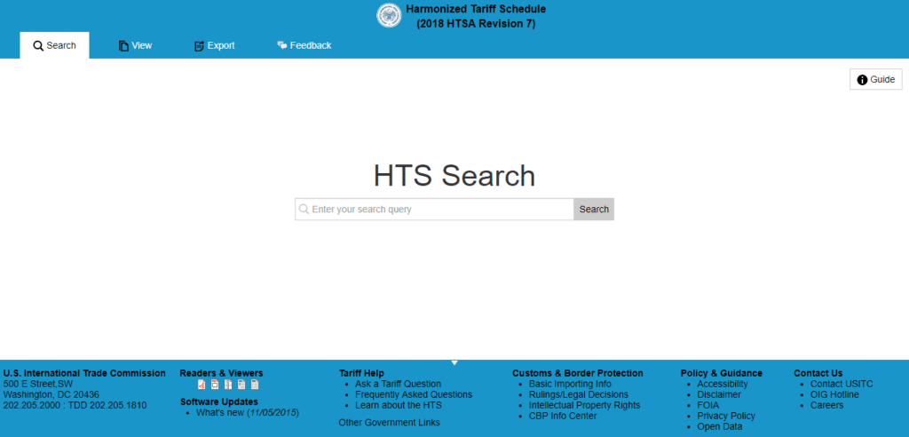 Customs 101: Harmonized Tariff Schedule (HTS)